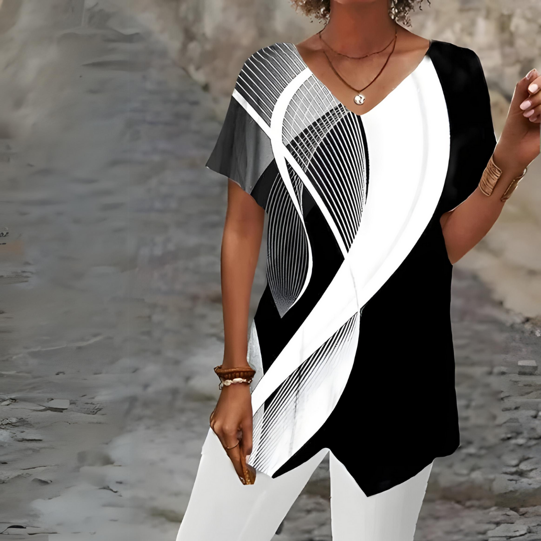 Chemisier Arias tendance avec décolleté en V élégant