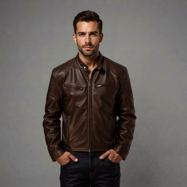 Veste en Cuir Premium Minimaliste
