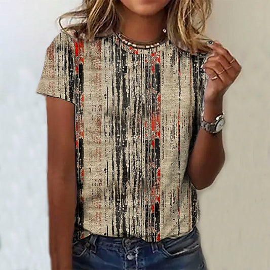 T-shirt décontracté vintage imprimé