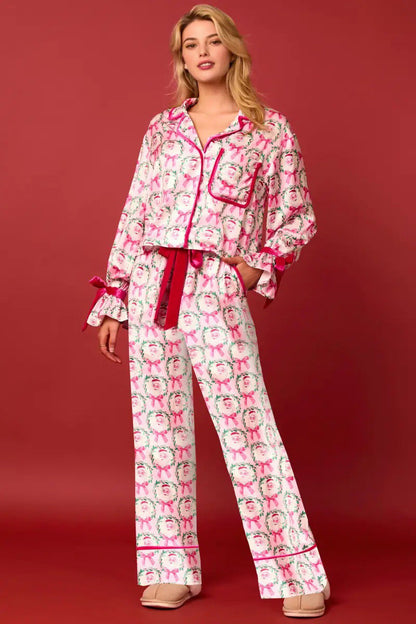 Chique winterpyjama set met feestelijke motieven