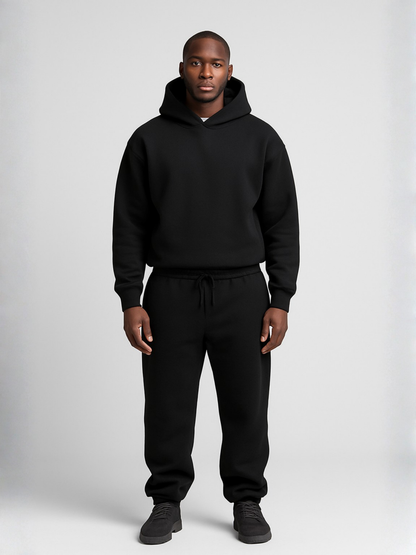 Oversized Hoodie and Jogger Set with Kangaroo Pocket for Men