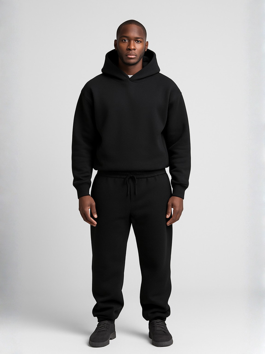 Oversized Hoodie and Jogger Set with Kangaroo Pocket for Men