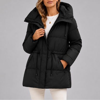 Puffer Coat with Hood for Women in Winter Fashion