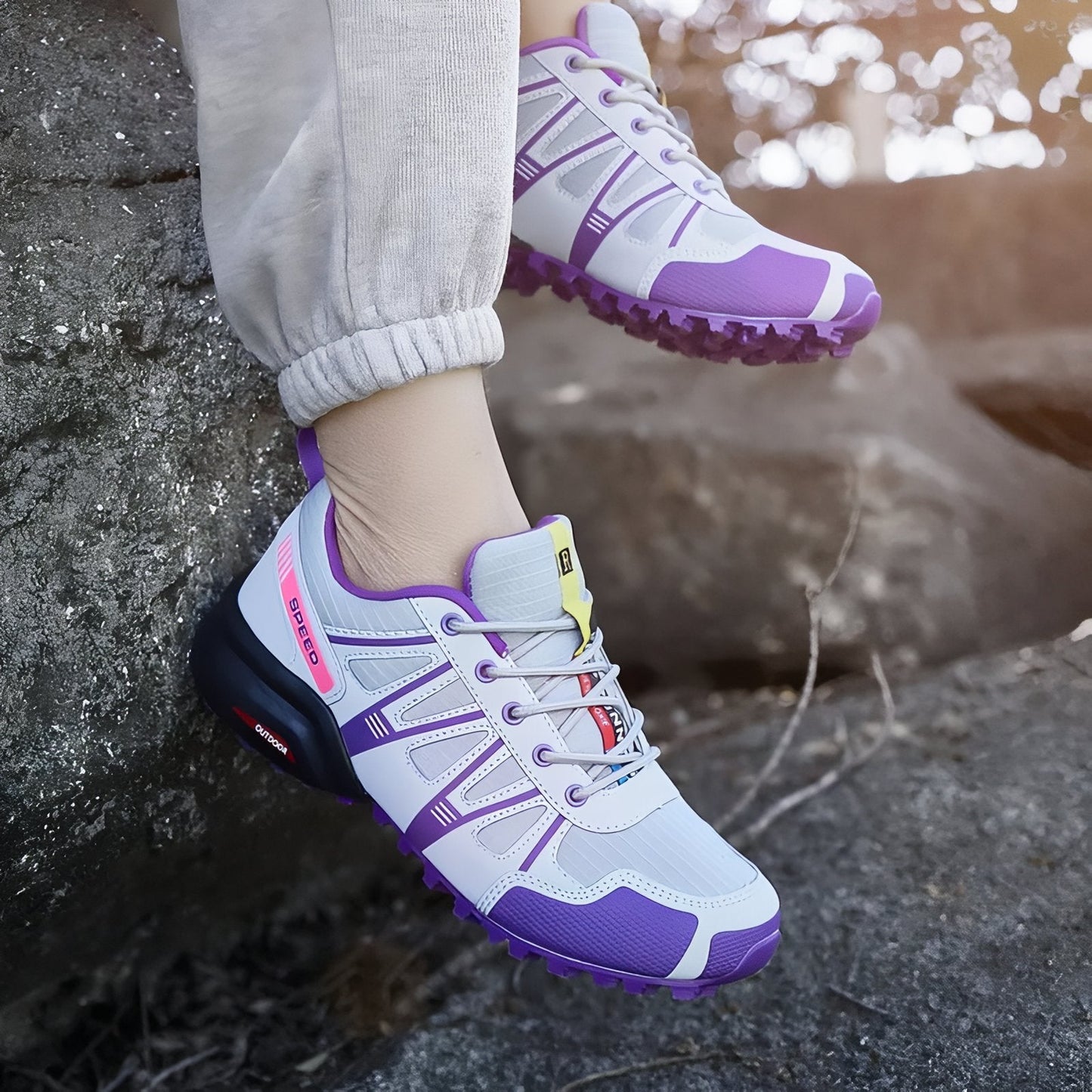 Leichte, bequeme Damen-Wanderschuhe in Violett