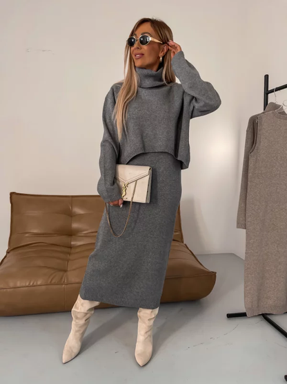 Robe Midi Col Roulé Style Élégant et Confortable pour Toutes Occasions
