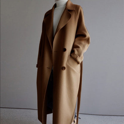 Manteau long cachemire coupe élégante