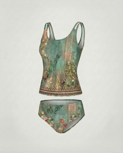 Tankini maillot de bain pour femme à Imprimé Chic