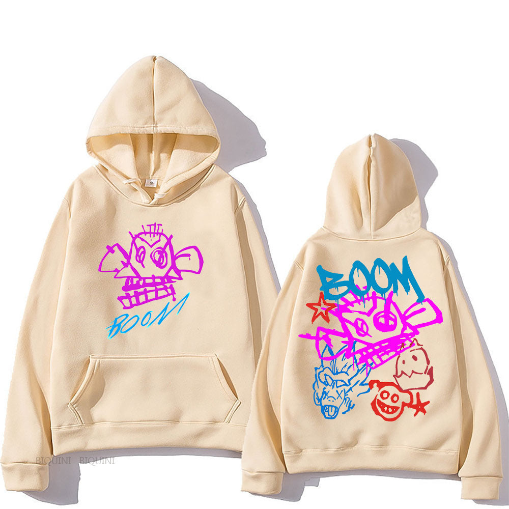 Sweat à capuche graffiti au style streetwear