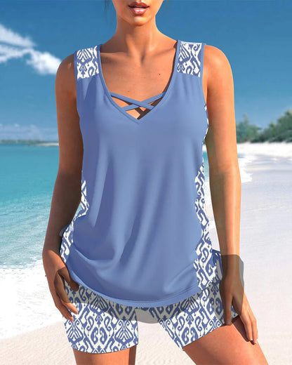 Set Tankini a Motivi per uno Stile Seducente e Confortevole