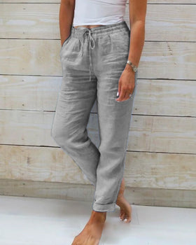Pantalon léger chic à taille élastique
