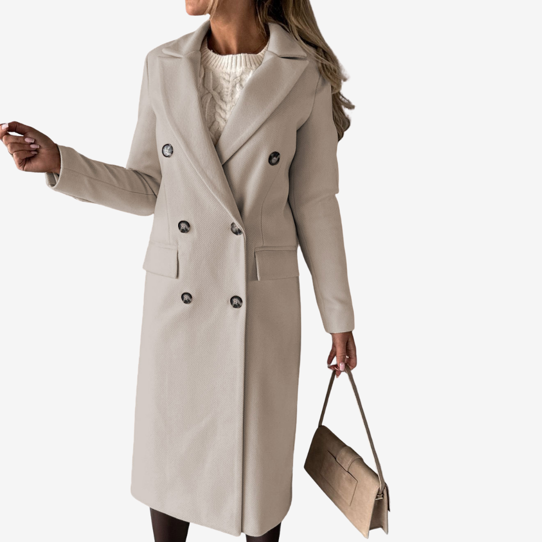 Manteau Long Élégant Silhouette Croisée