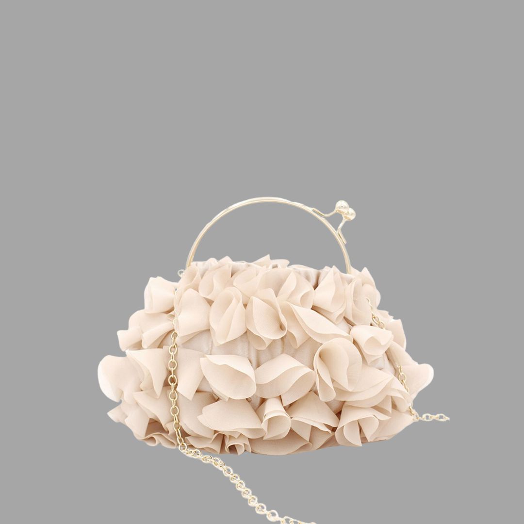 Floral petal bag with elegant and practical removable chain