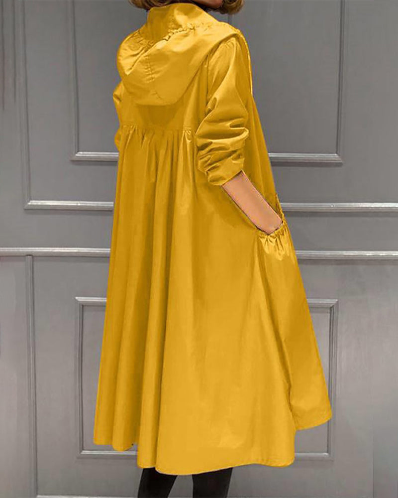 Trench pour femme mi-long à capuche