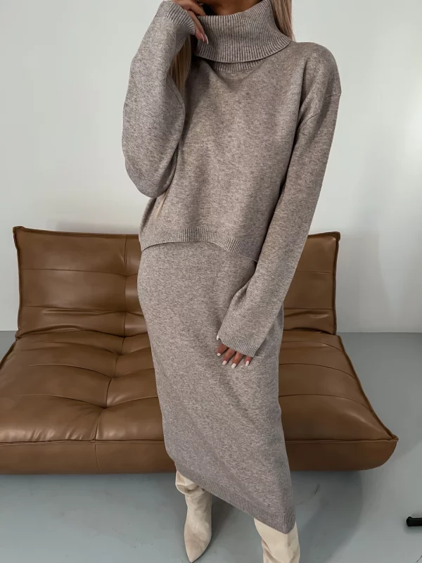 Robe Midi Col Roulé Style Élégant et Confortable pour Toutes Occasions