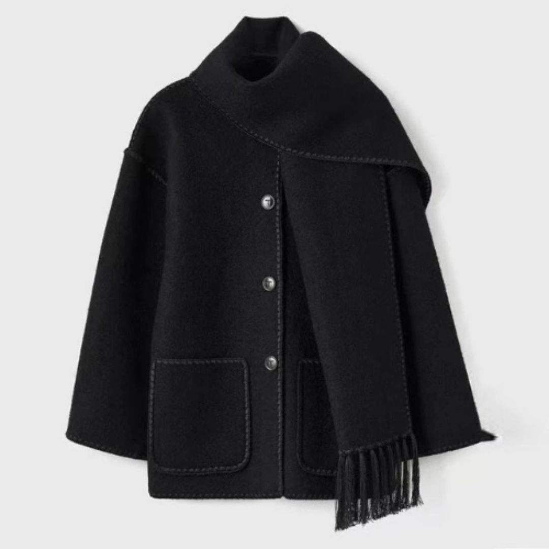 Manteau chic à col enveloppant élégant