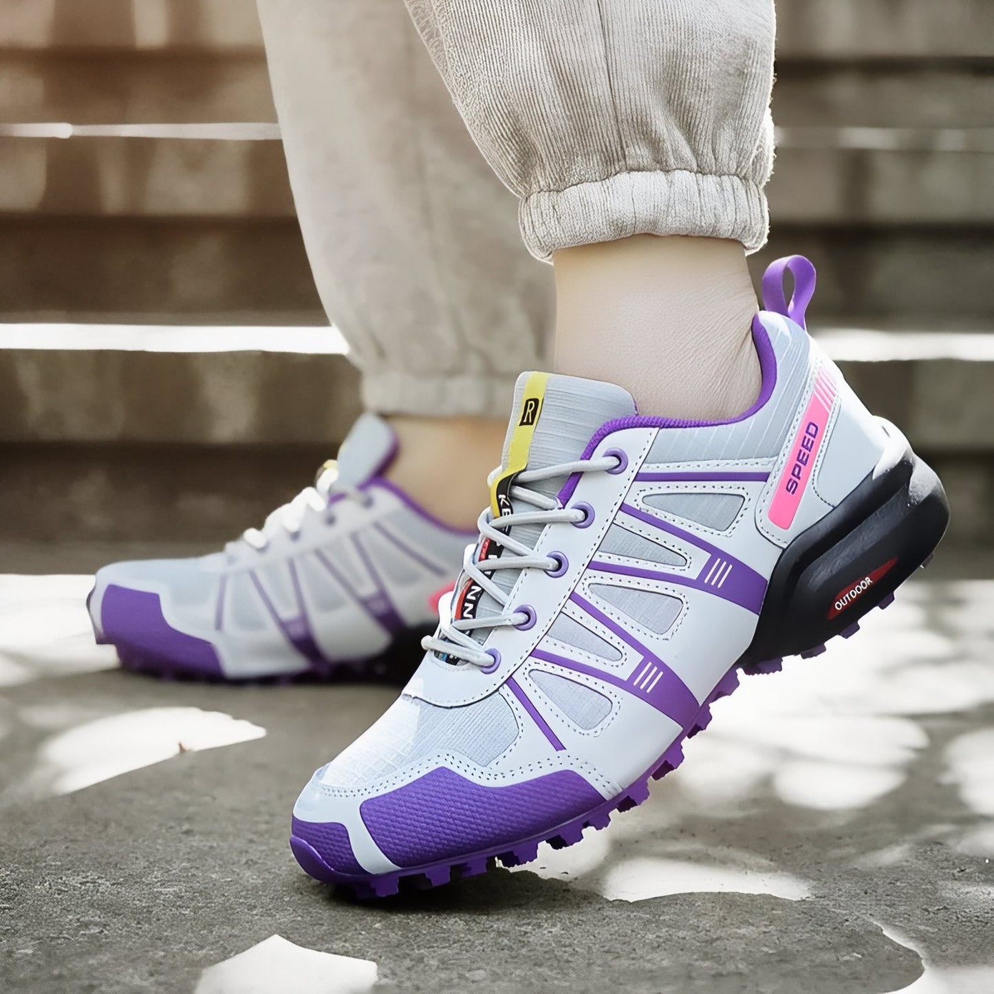 Leichte, bequeme Damen-Wanderschuhe in Violett