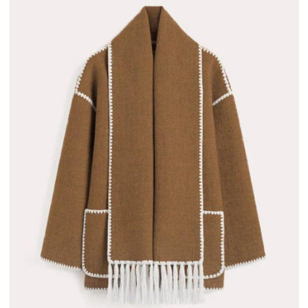 Manteau chic à col enveloppant élégant