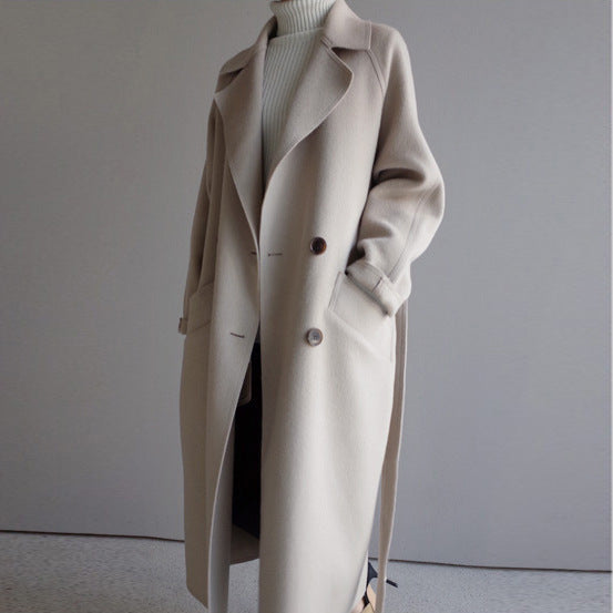 Manteau long cachemire coupe élégante