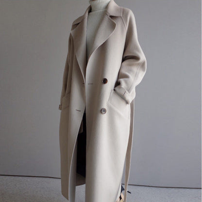 Manteau long cachemire coupe élégante