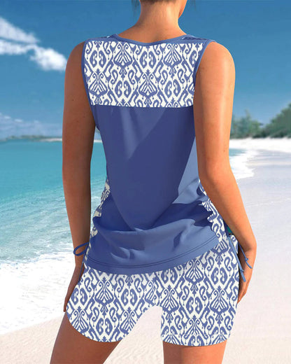 Set Tankini a Motivi per uno Stile Seducente e Confortevole