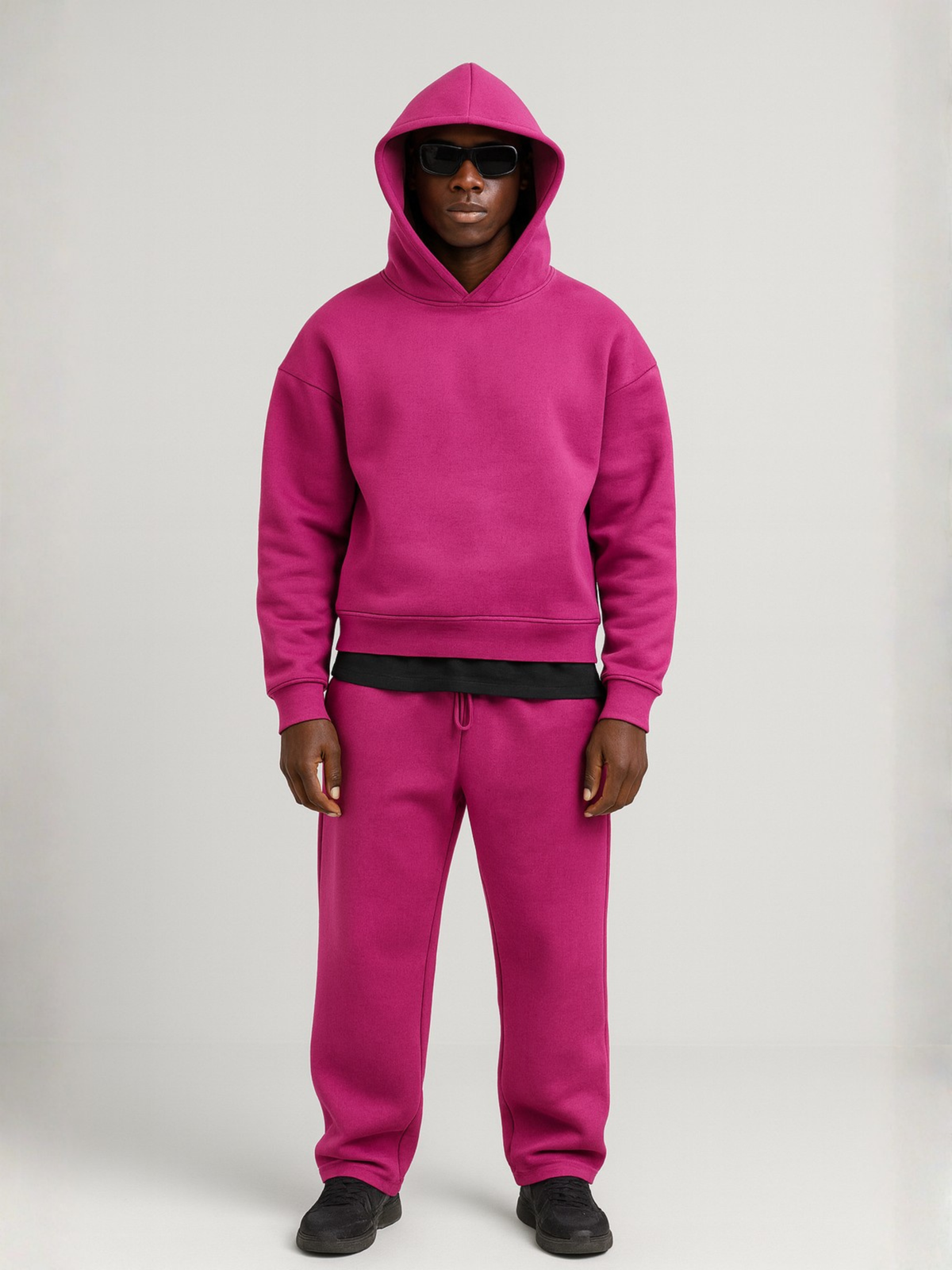 Oversized Hoodie and Jogger Set with Kangaroo Pocket for Men