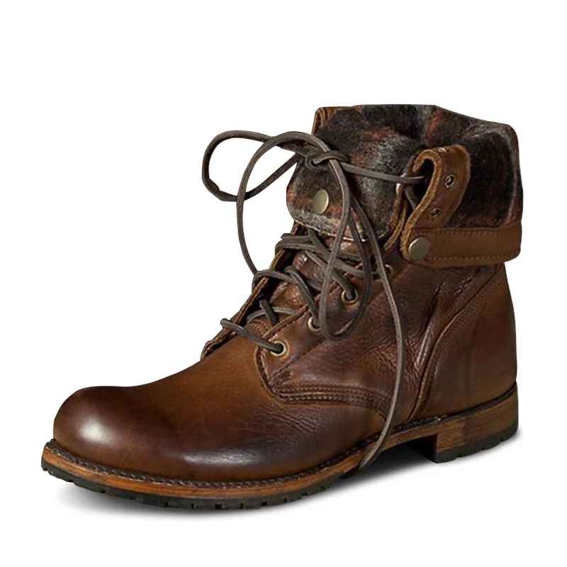 Bottes montantes à lacets au style militaire vintage