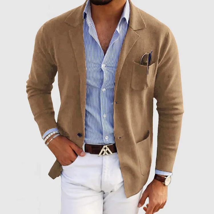 Cardigan élégant encolure revers uni