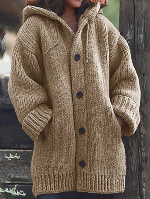 Cardigan chic surdimensionné avec capuche