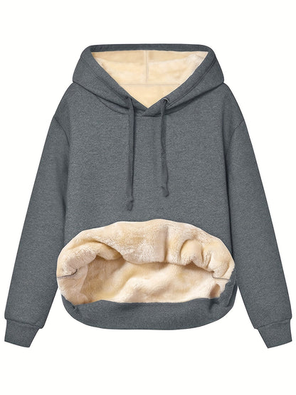 Hoodie sweat à capuche doublé sherpa