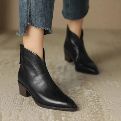 Bottines en cuir pointues élégantes
