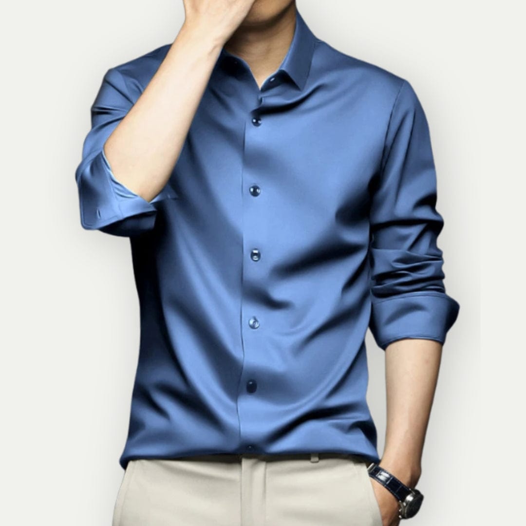 Koszula z długim rękawem o satynowym wykończeniu