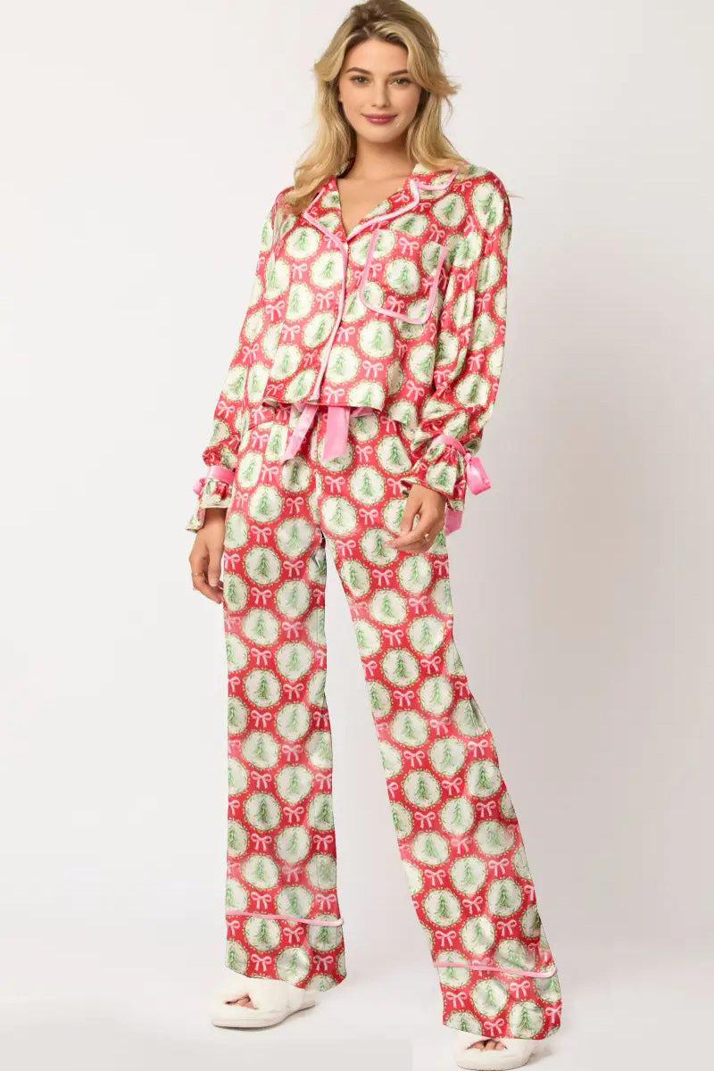 Chique winterpyjama set met feestelijke motieven