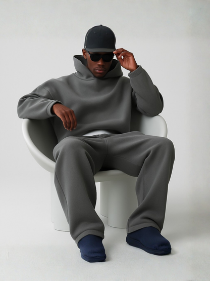 Oversized Hoodie and Jogger Set with Kangaroo Pocket for Men