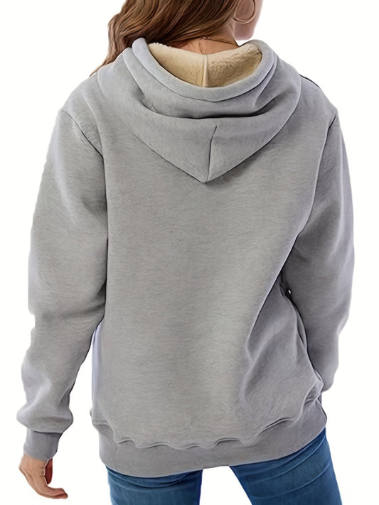 Hoodie sweat à capuche doublé sherpa