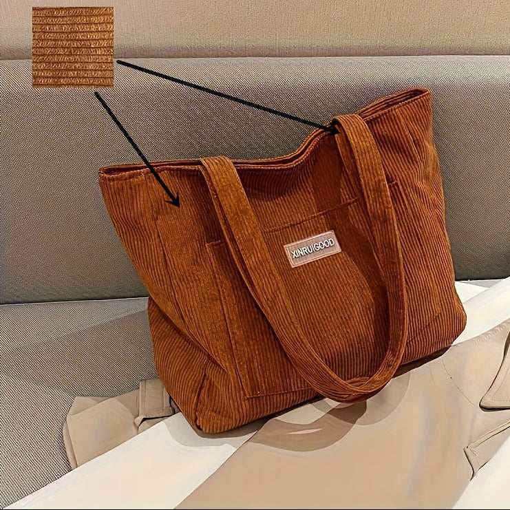 Tote bag velours côtelé élégant pour femmes