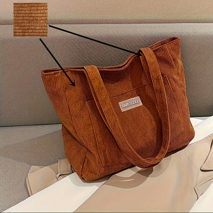 Tote bag velours côtelé élégant pour femmes