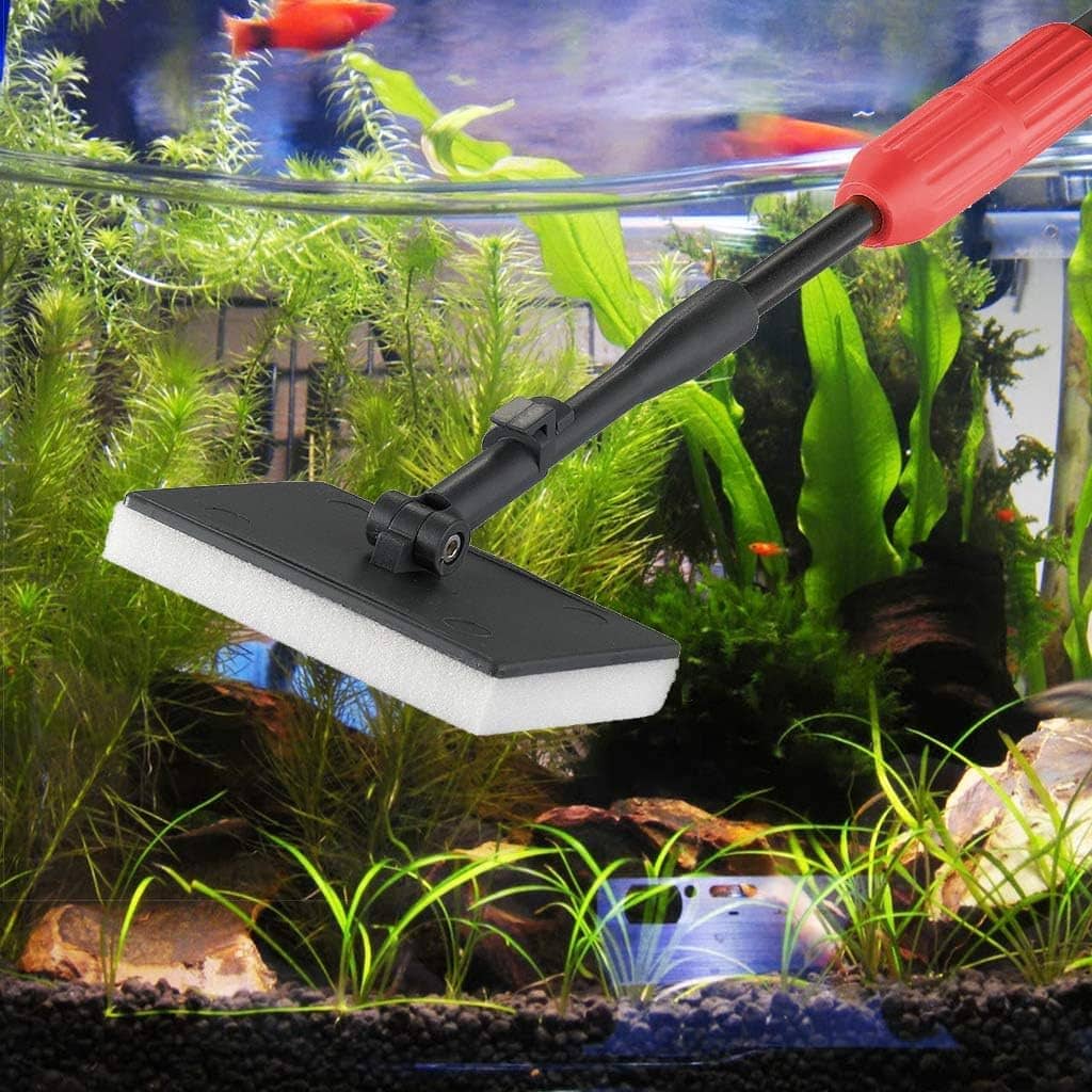 Kit 6 en 1 d'outils de nettoyage pour aquarium avec manche ajustable