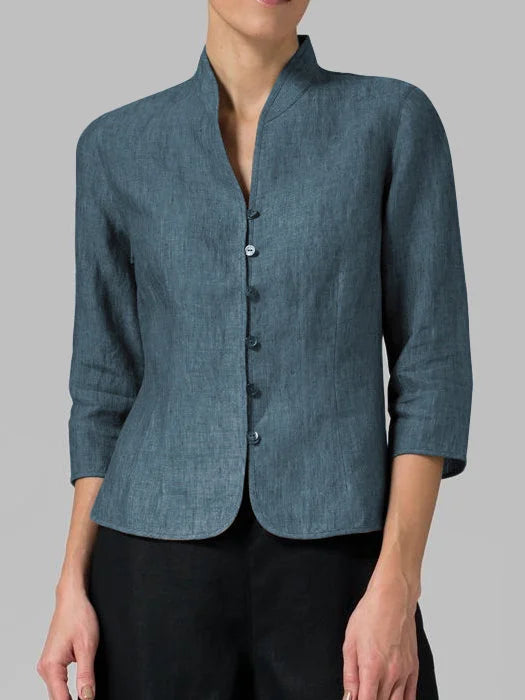 Blouse pour Femme Élégante à Col Montant Chic et Confortable