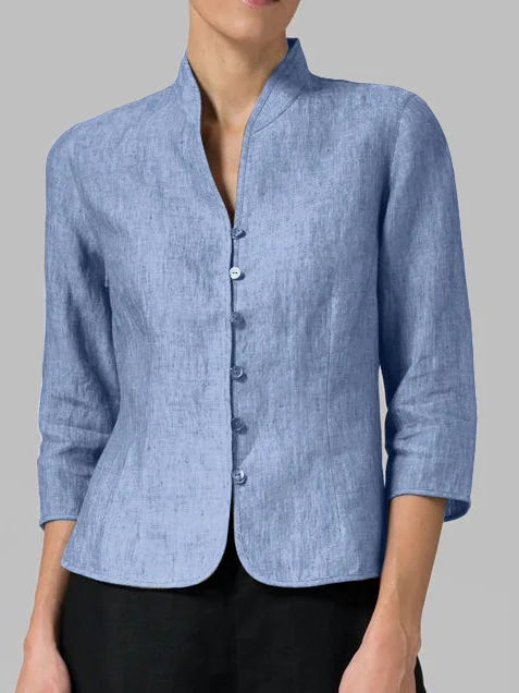 Blouse pour Femme Élégante à Col Montant Chic et Confortable