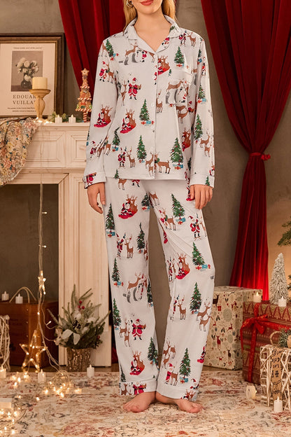 Chique lange pyjama set met motieven