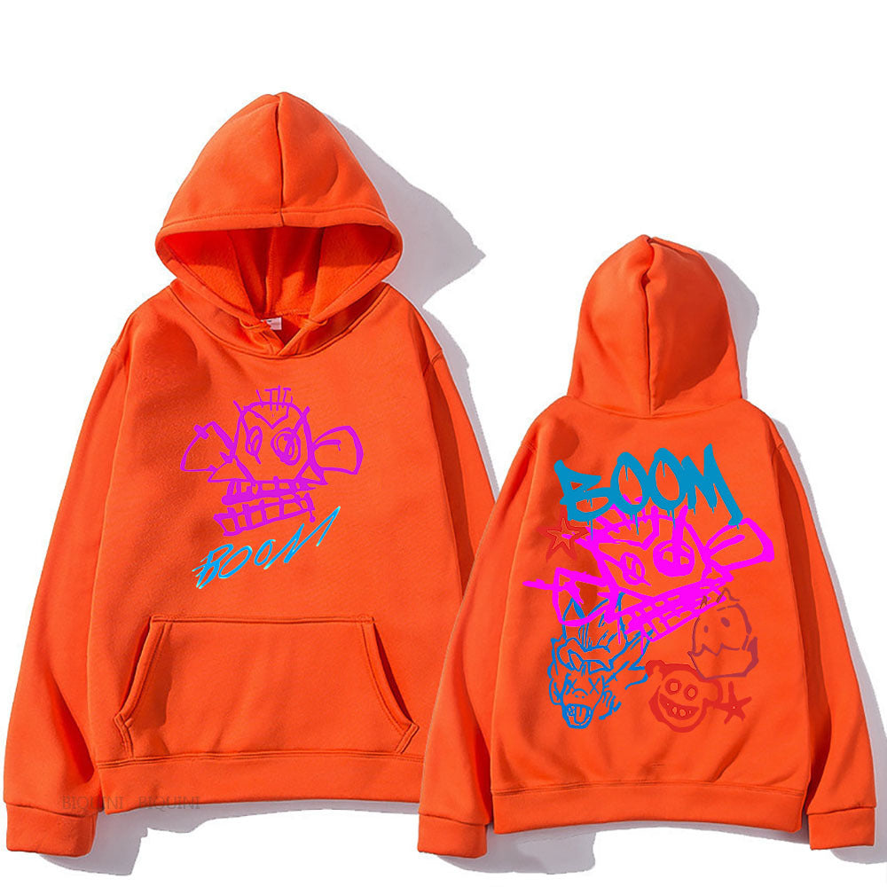 Sweat à capuche graffiti au style streetwear