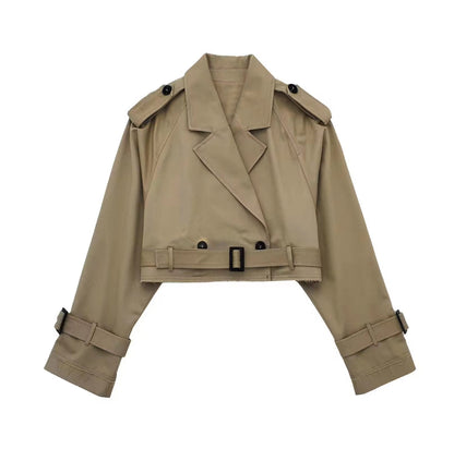 Trench pour femme court style urbain chic