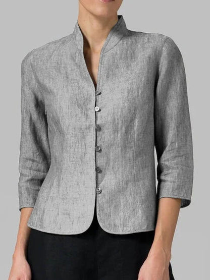 Blusa elegante da donna con collo alto chic e confortevole