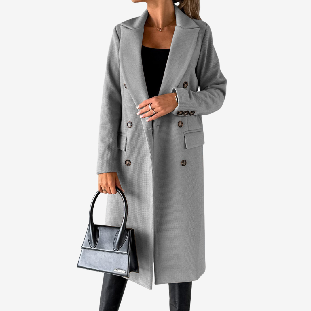 Manteau Long Élégant Silhouette Croisée