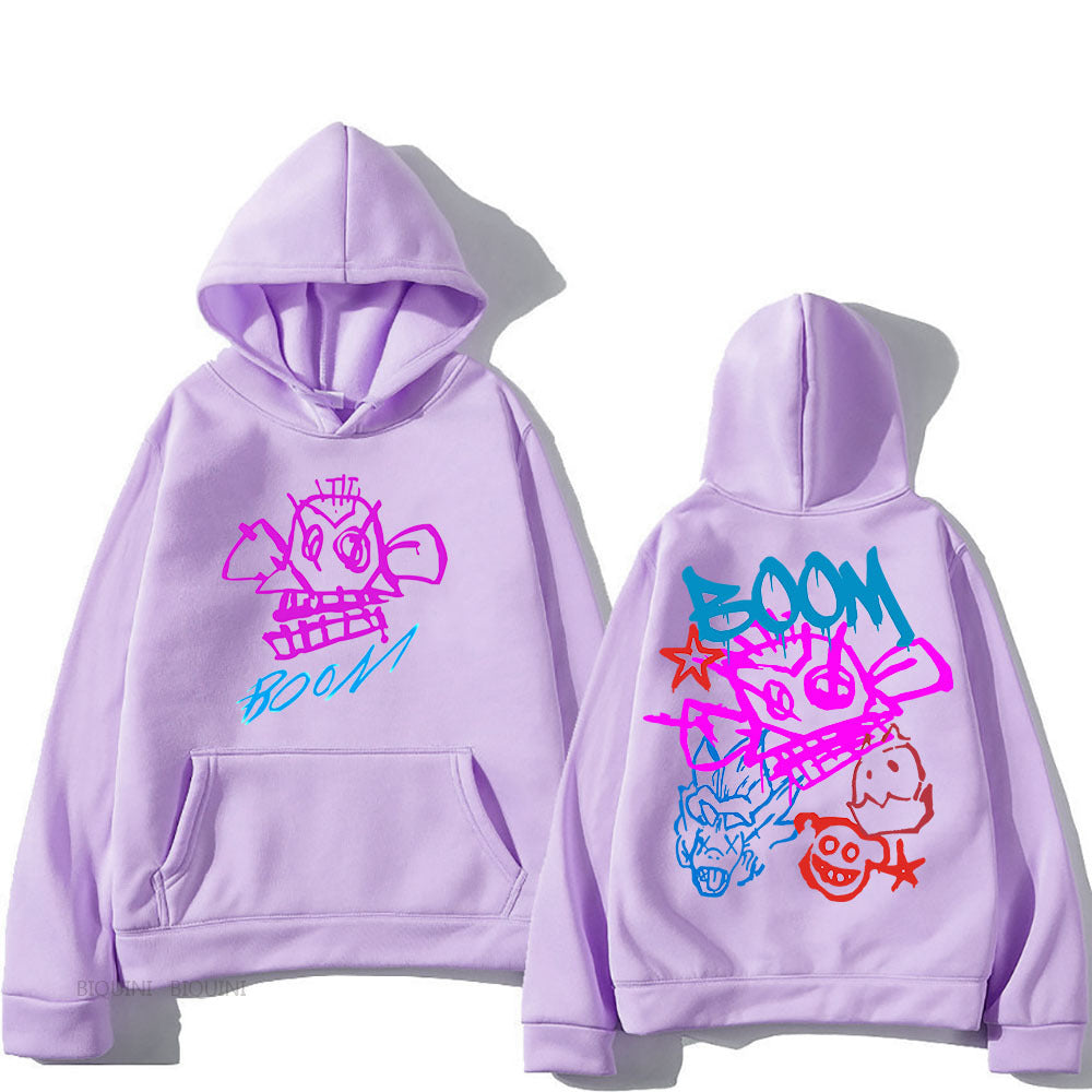 Sweat à capuche graffiti au style streetwear