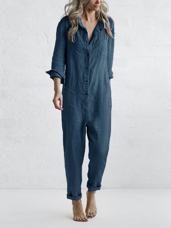 Lässiger Jumpsuit mit langen Ärmeln