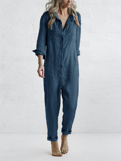 Lässiger Jumpsuit mit langen Ärmeln