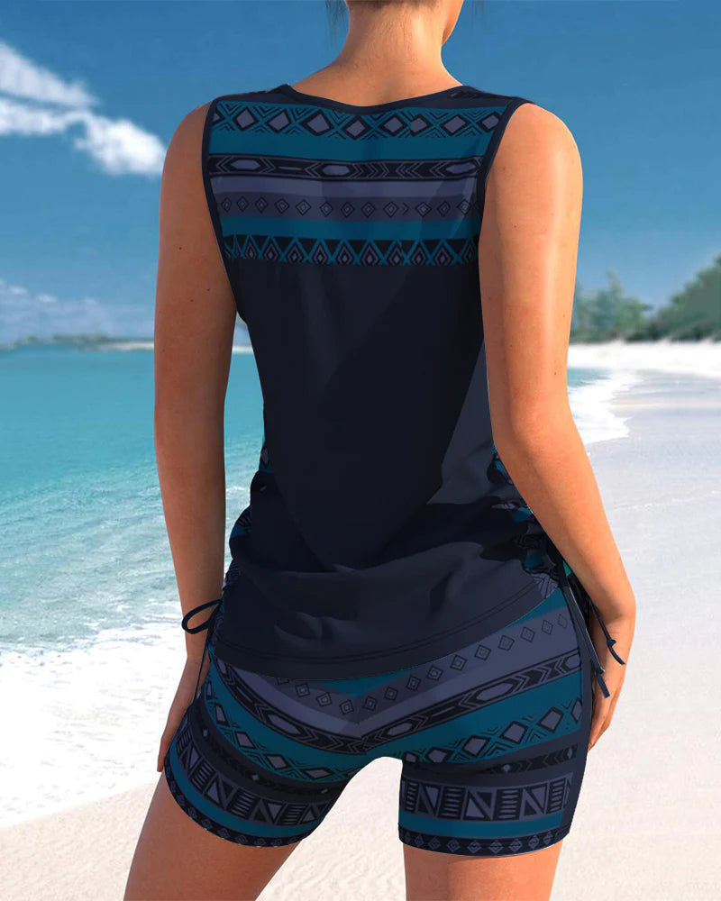 Set Tankini a Motivi per uno Stile Seducente e Confortevole