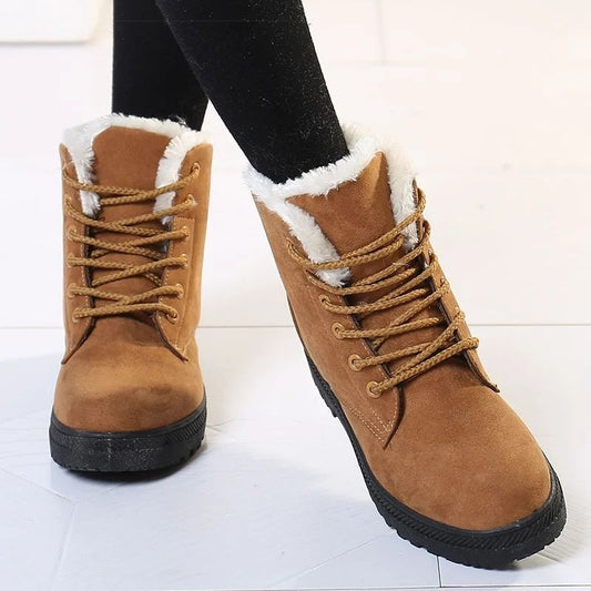 Bottines montantes fourrées style casual