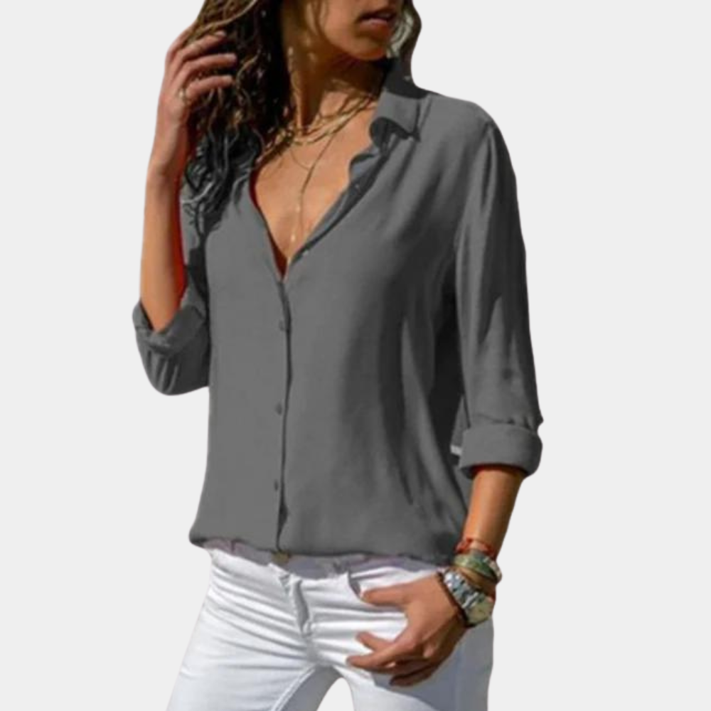 Chemise fluide pour femme au style élégant décontracté